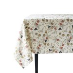 Nappe imprime en mtis beige ivoire 180x180cm