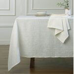 Nappe lin lav� blanc 140x140