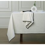 Nappe lin lav� blanc & noir 150x300