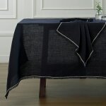 Nappe lin lav� fusain & sable 150x300