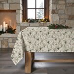 Nappe de noël anti - taches 100% coton multicolore 250x155 cm Nappe de noël anti - taches 100% coton multicolore 250x155 cm