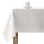 Nappe de noël anti - taches en coton blanche à pois dorés 200x140 cm Nappe de noël anti - taches en coton blanche à pois dorés 200x140 cm