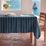 Nappe � rayures antitaches 100% coton 155x100
