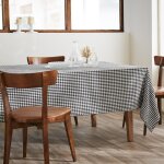 Nappe rectangle gaze de coton quadri truffe 150x250 cm