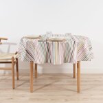 Nappe ronde anti - taches en coton multicolore dimetro 180