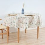 Nappe ronde anti - taches en coton multicolore dimetro 180