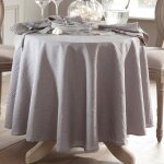 Nappe ronde gris 180x180 en polyester Nappe ronde gris 180x180 en polyester