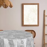 Nappe ronde en toile cirée nacrée blanche Nappe ronde en toile cirée nacrée blanche