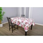 Nappe en toile cire rectangulaire rouge 140 x 250 cm