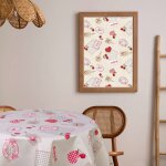 Nappe en toile cir�e ronde beige d. 150 cm