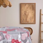 Nappe en toile cir�e ronde diam. 135 cm rouge