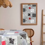 Nappe en toile cir�e ronde grise d. 150 cm