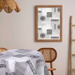 Nappe en toile cir�e ronde grise d. 150 cm