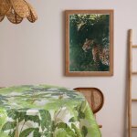 Nappe en toile cir�e ronde motif tropical diam. 150 cm