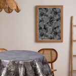 Nappe en toile cir�e ronde noire d. 150 cm