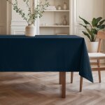 Nappe unie antitache, sans repassage, bleu 155x100 cm