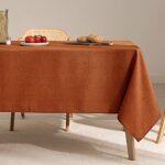 Nappe unie toucher tissu et traitement antitache rouge 140x100 cm