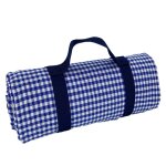 Nappe xl pique - nique  revers impermable vichy bleu 280 x 140 cm