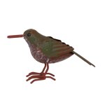  oiseau mtal gris et vert 18 x 4. 5 x 10 cm