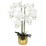 Orchidée artificielle toucher naturel pot or 100cm Orchidée artificielle toucher naturel pot or 100cm