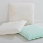 Oreiller  mmoire de forme bio  l'huile de soja bambou blanc 60x60