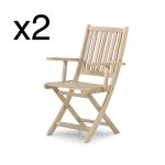 Pack de 2 chaises de jardin pliantes avec accoudoirs Pack de 2 chaises de jardin pliantes avec accoudoirs