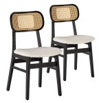 Pack de 2 chaises noire avec imitation tissu mouton Pack de 2 chaises noire avec imitation tissu mouton