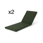 Pack 2 coussins de bain de soleil  carreaux verts