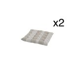 Pack de 2 coussins pour chaise carrée 40x40x6 cm rayures beiges Pack de 2 coussins pour chaise carrée 40x40x6 cm rayures beiges