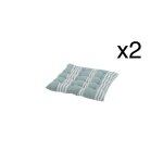 Pack de 2 coussins pour chaise carrée 40x40x6 cm rayures vertes Pack de 2 coussins pour chaise carrée 40x40x6 cm rayures vertes