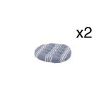 Pack de 2 coussins pour chaise ronde 40 cm rayures bleues Pack de 2 coussins pour chaise ronde 40 cm rayures bleues