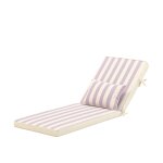 Pack 2 coussins  rayures avec petit coussin pour chaise longue violet