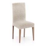 Pack 2 housses de chaise avec dossier extensible cru 40 - 50 cm