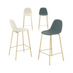 Pack 4 chaises pour �lot central blanches et vertes 65 cm