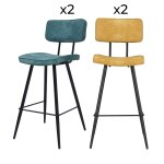 Pack 4 chaises pour lot central bleues et jaunes 66 cm