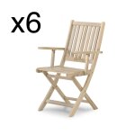 Pack de 6 chaises de jardin pliantes avec accoudoirs Pack de 6 chaises de jardin pliantes avec accoudoirs