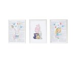 Pack encadr bois blanc impression le histoire d'alicia lapin 43x33 cm