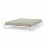 Pack lit 2 places futon avec matelas bois massif blanc 140x200 cm Pack lit 2 places futon avec matelas bois massif blanc 140x200 cm