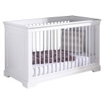 Pack lit bébé évolutif avec matelas bois massif blanc 70x140 cm Pack lit bébé évolutif avec matelas bois massif blanc 70x140 cm