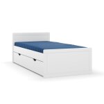 Pack lit enfant gigogne avec matelas bois massif blanc 90x190 cm