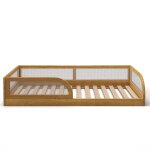 Pack lit enfant montessori avec matelas bois massif noisette 90x190 cm Pack lit enfant montessori avec matelas bois massif noisette 90x190 cm