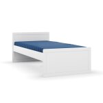 Pack lit volutif avec matelas bois massif blanc 90x190 cm