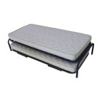 Pack lit gigogne avec 2 matelas metal gris 80x200 cm Pack lit gigogne avec 2 matelas metal gris 80x200 cm