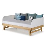 Pack lit gigogne avec matelas blanc et bois 80x200 cm Pack lit gigogne avec matelas blanc et bois 80x200 cm