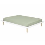 Pack lit avec matelas bois massif blanc 160x200 cm Pack lit avec matelas bois massif blanc 160x200 cm