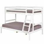 Pack lit superpos avec 2 matelas bois massif blanc 120x190 cm