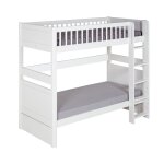 Pack lit superposé avec 2 matelas bois massif blanc 90x190 cm Pack lit superposé avec 2 matelas bois massif blanc 90x190 cm