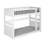 Pack lit superpos avec 2 matelas bois massif blanc 90x190 cm