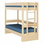 Pack lit superpos gigogne avec matelas bois massif 80x200 cm