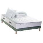 Pack matelas ressort 7 zones sommier oreiller couette 160x200